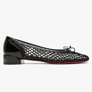 Christian Louboutin SWEETIE JANE MESH FLAT Patent Ballerina Ballet Shoes